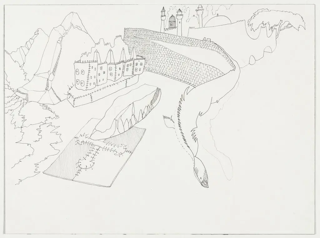 Cabaret Crusades, Drawing 65 by Wael Shawky