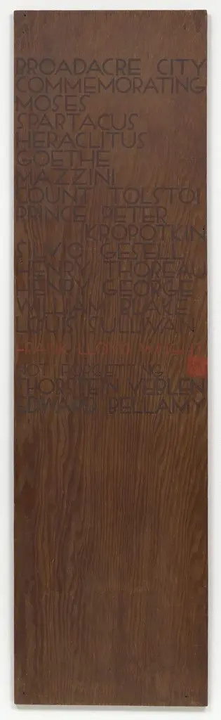 Text panel for Broadacre City Project by Frank Lloyd Wright