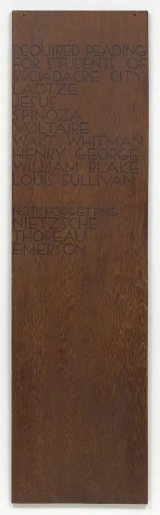 Text panel for Broadacre City Project by Frank Lloyd Wright