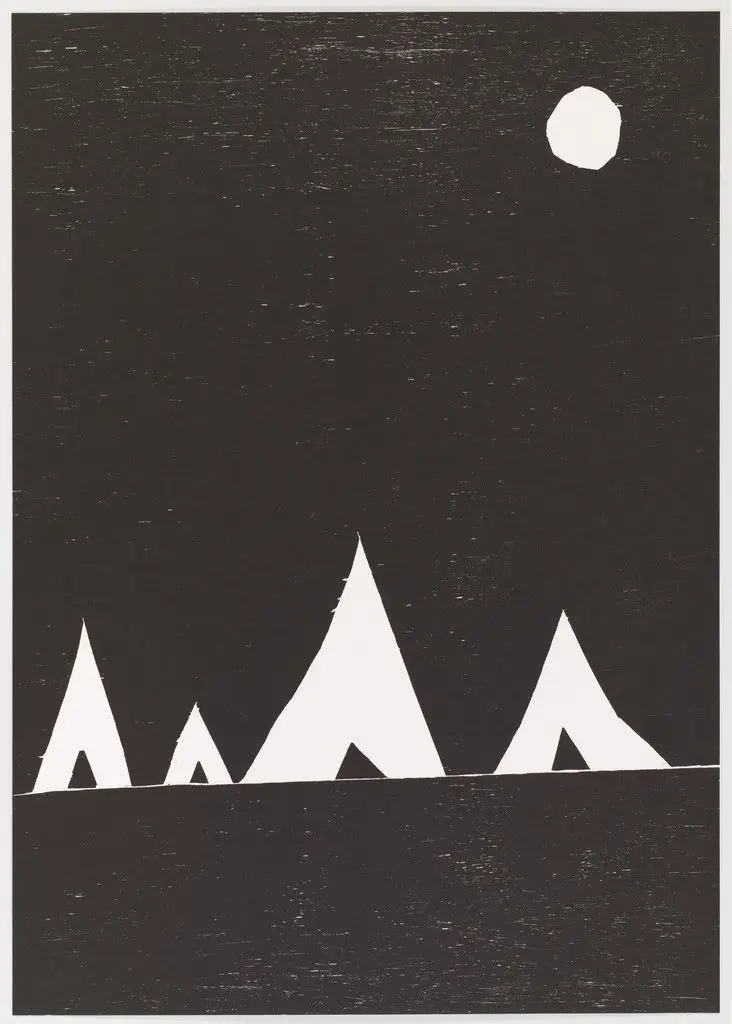 Untitled (Four tents) from an untitled portfolio by David Shrigley