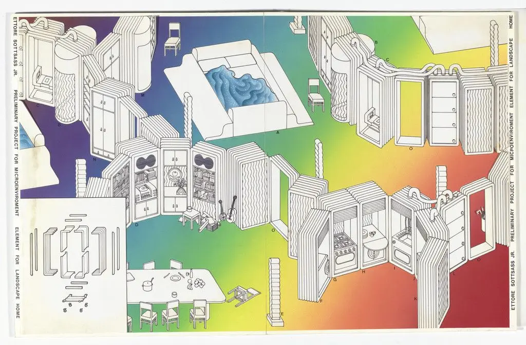Preliminary Project for Microenvironment, Element for Landscape Home by Ettore Sottsass