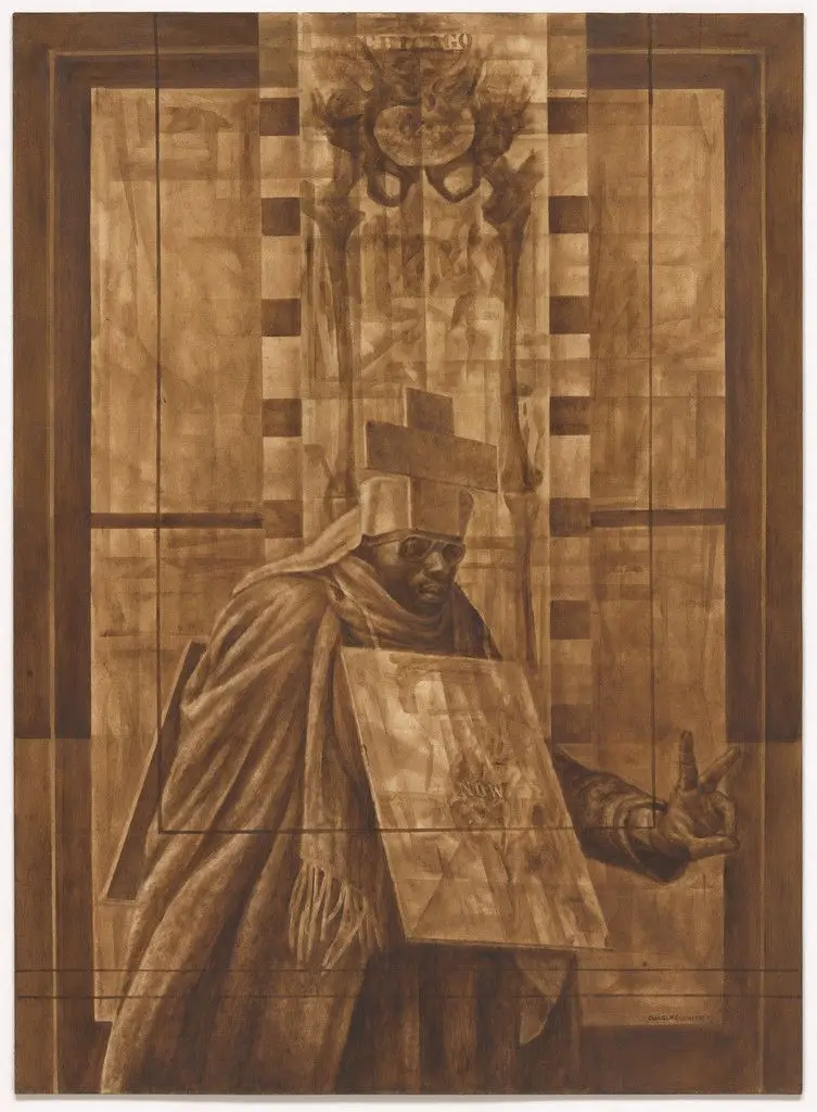 Black Pope (Sandwich Board Man) by Charles White