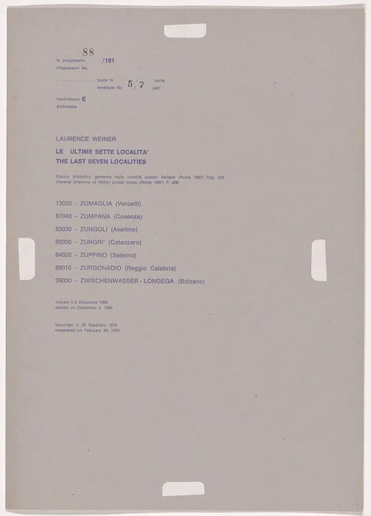 Postal Dossier (Dossier postale) by Alighiero Boetti