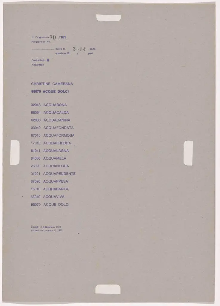 Postal Dossier (Dossier postale) by Alighiero Boetti