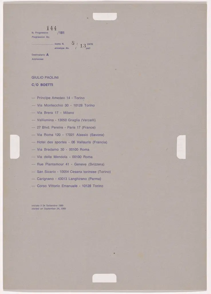 Postal Dossier (Dossier postale) by Alighiero Boetti