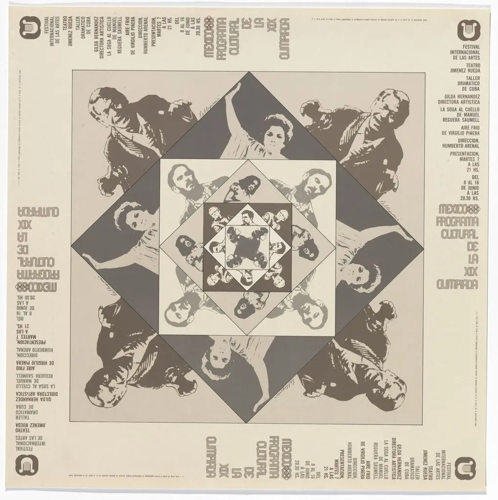 International Festival of the Arts, Drama Workshop of Cuba, Mexico City Cultural Olympics by Bob Pellegrini, Department of Publications and Urban Design, Organizing Committee of the XIX Olympiad