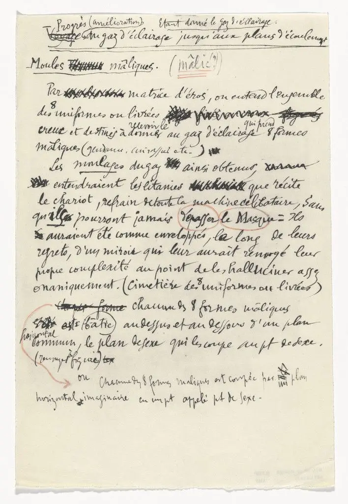 Untitled from The Bride Stripped Bare by Her Bachelors, Even (The Green Box) (La mariée mise à nu par ses célibataires, même [Boîte verte]) by Marcel Duchamp