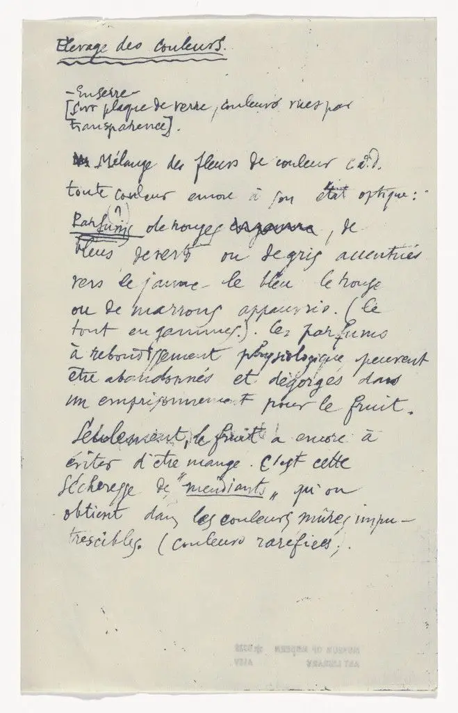 Untitled from The Bride Stripped Bare by Her Bachelors, Even (The Green Box) (La mariée mise à nu par ses célibataires, même [Boîte verte]) by Marcel Duchamp