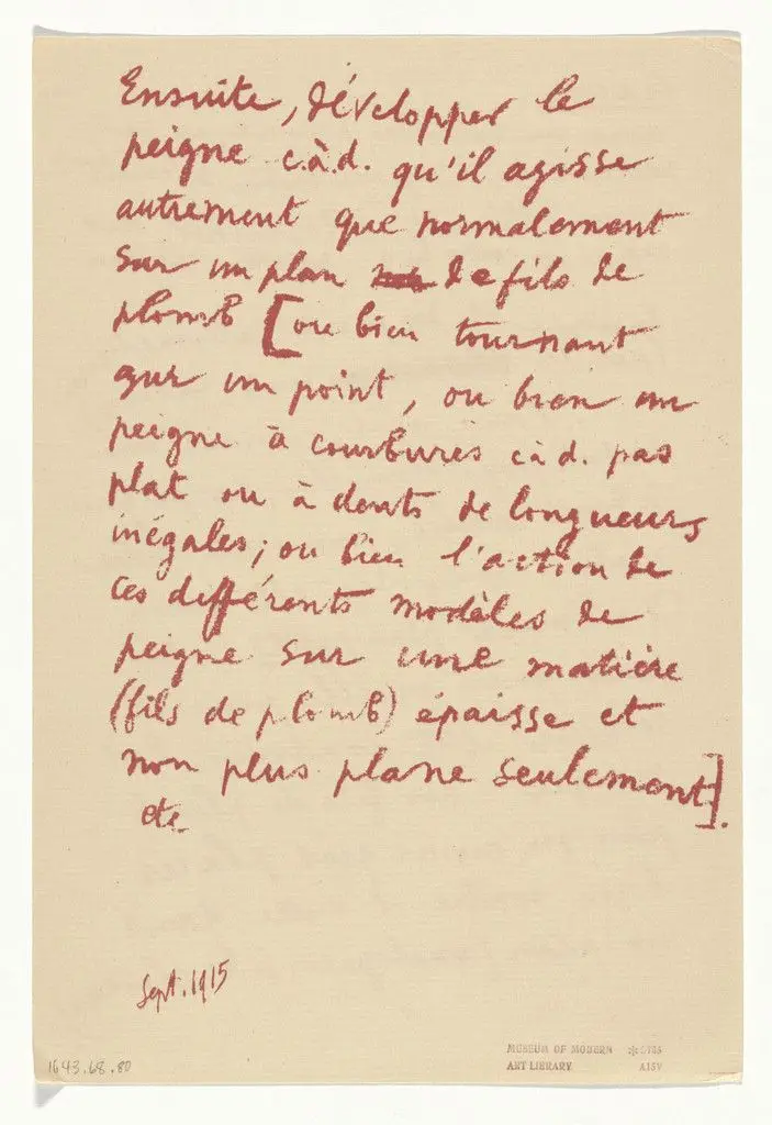 Untitled from The Bride Stripped Bare by Her Bachelors, Even (The Green Box) (La mariée mise à nu par ses célibataires, même [Boîte verte]) by Marcel Duchamp