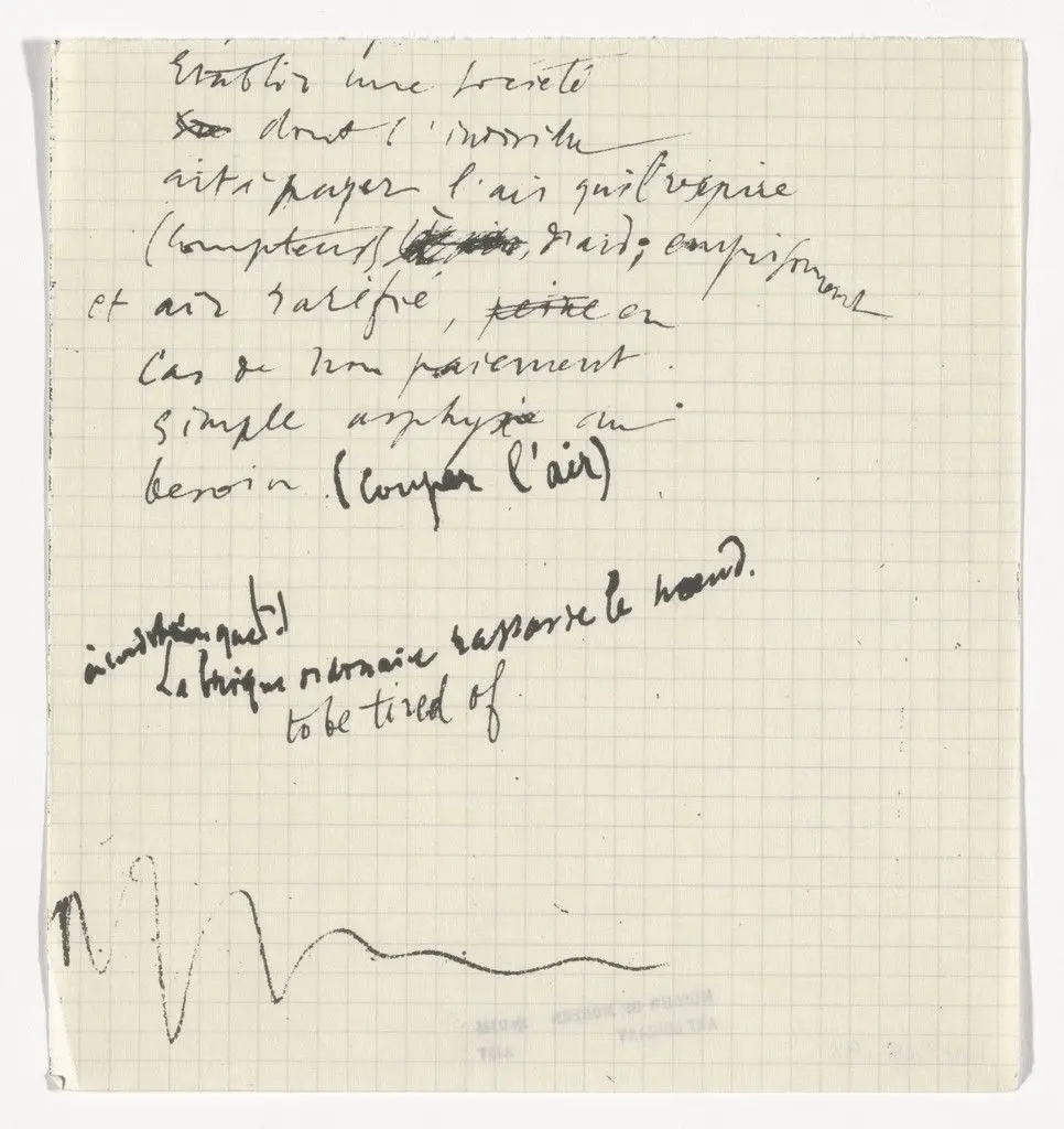 Untitled from The Bride Stripped Bare by Her Bachelors, Even (The Green Box) (La mariée mise à nu par ses célibataires, même [Boîte verte]) by Marcel Duchamp