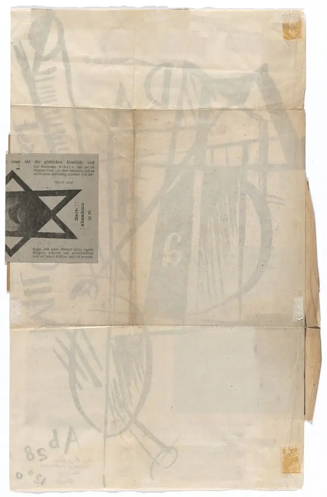 Untitled (Advertisement for Myself [Reklame für mich]) on poster designed by Raoul Hausmann for Dada Milchstrasse (Dada Milky Way) performance by Johannes Baader