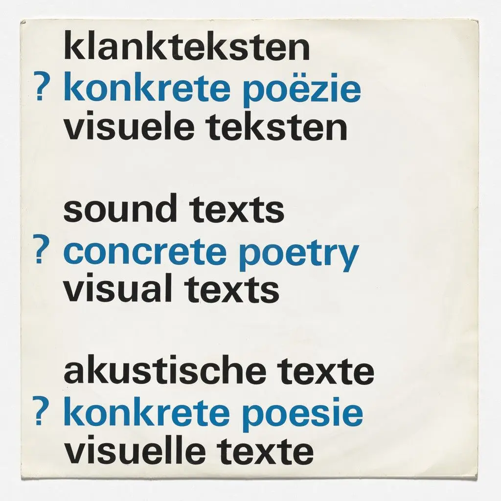 Sound texts, concrete poetry, visual texts by Various Artists