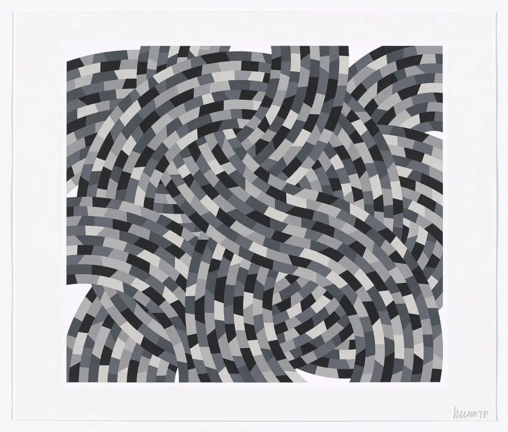 Whirls and Twirls (Black and Grays) by Sol LeWitt