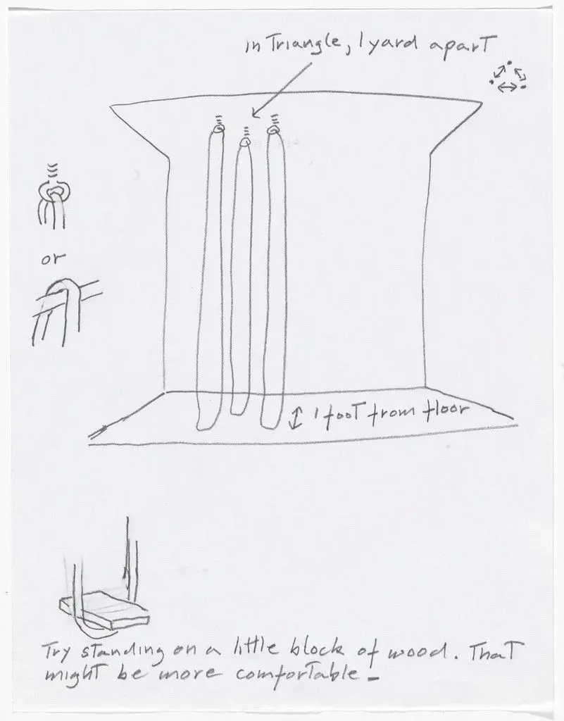 Sketches from "Hangers" Performance by Simone Forti