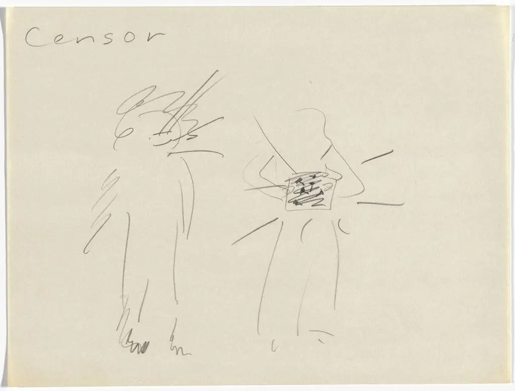Handbook in Motion: Original drawing from Censor by Simone Forti