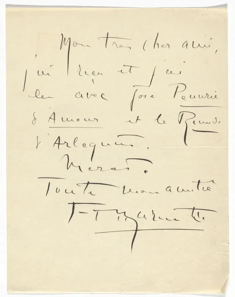 Letter from Marinetti by Filippo Tommaso Marinetti