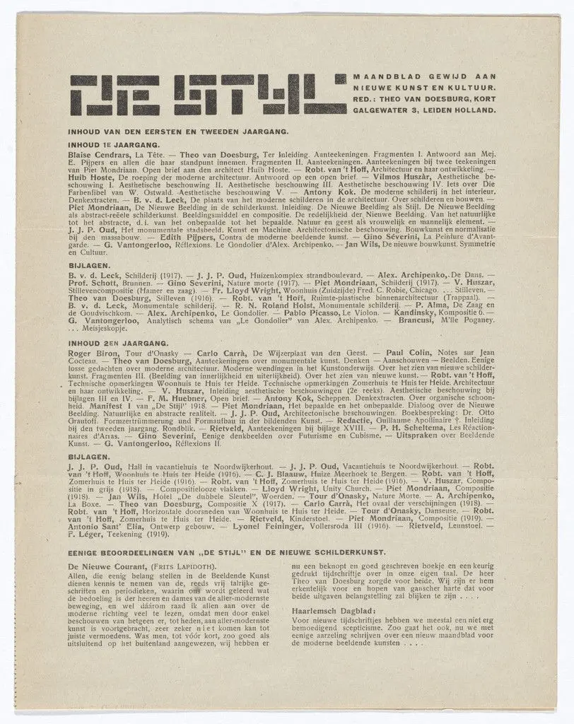 De Stijl NB by Theo van Doesburg