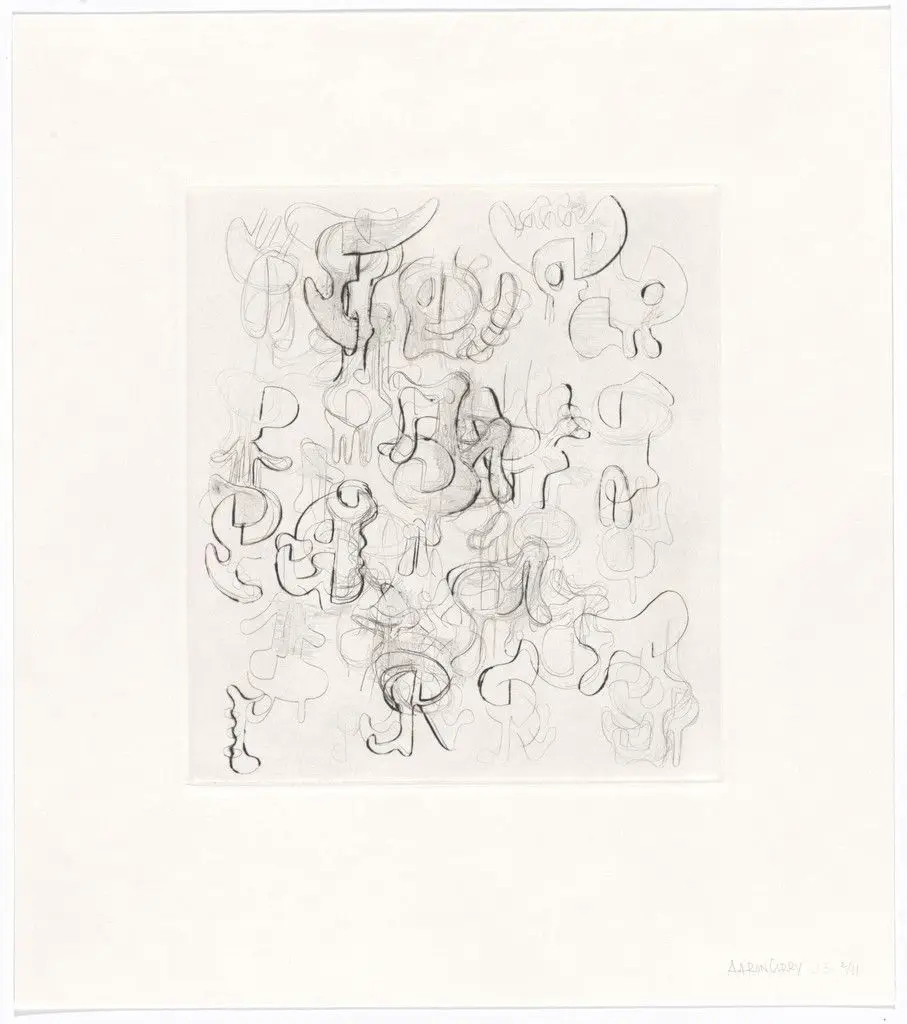 Untitled from the portfolio 5 drypoints by Aaron Curry