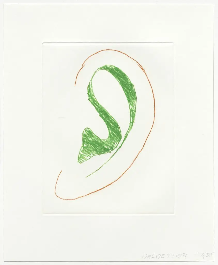 Untitled from Six Ear Drawings (Complementary Colors) by John Baldessari
