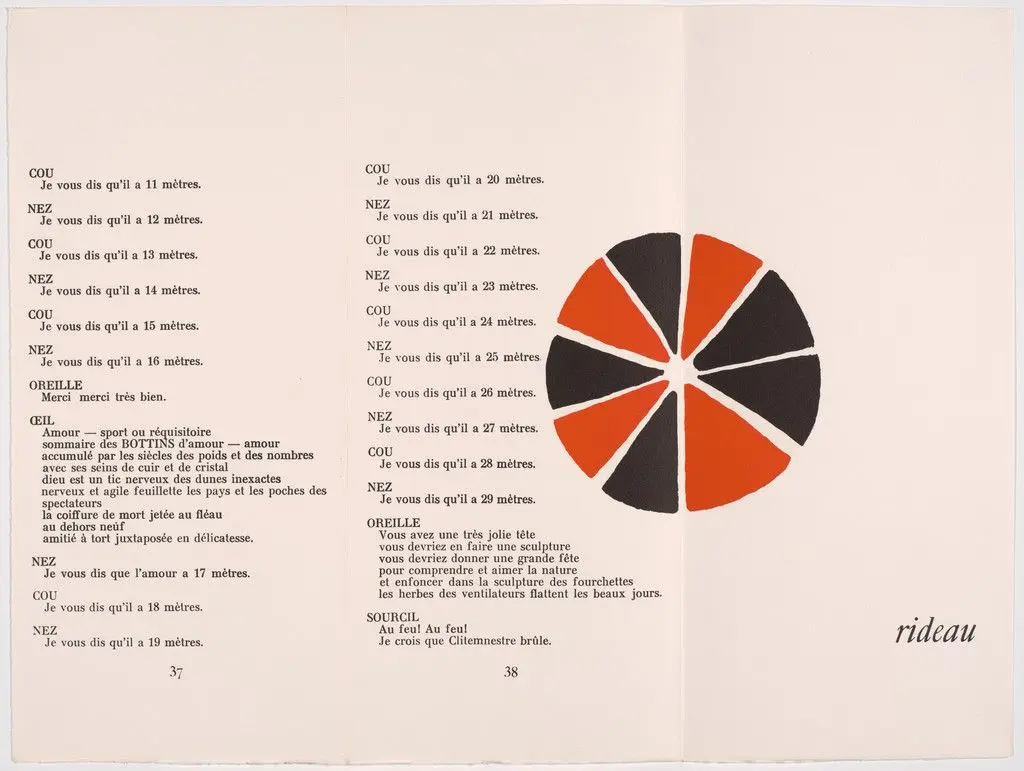 Double page in-text plate (pages 38 and 39) from Le Coeur à Gaz (The Gas Heart) by Sonia Delaunay