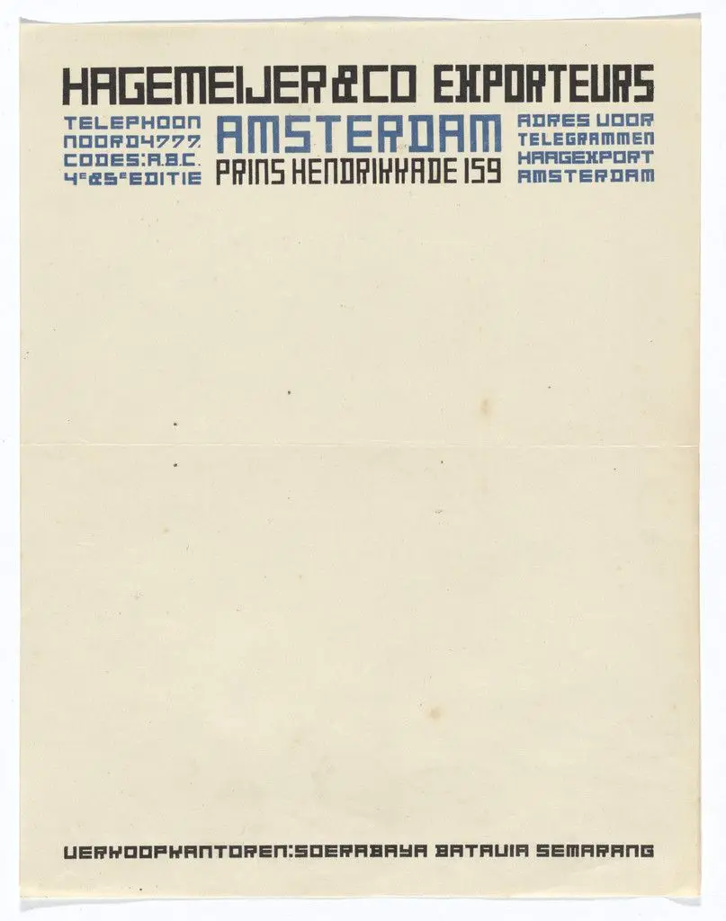 Hagemeijer & Co. letterhead by Theo van Doesburg