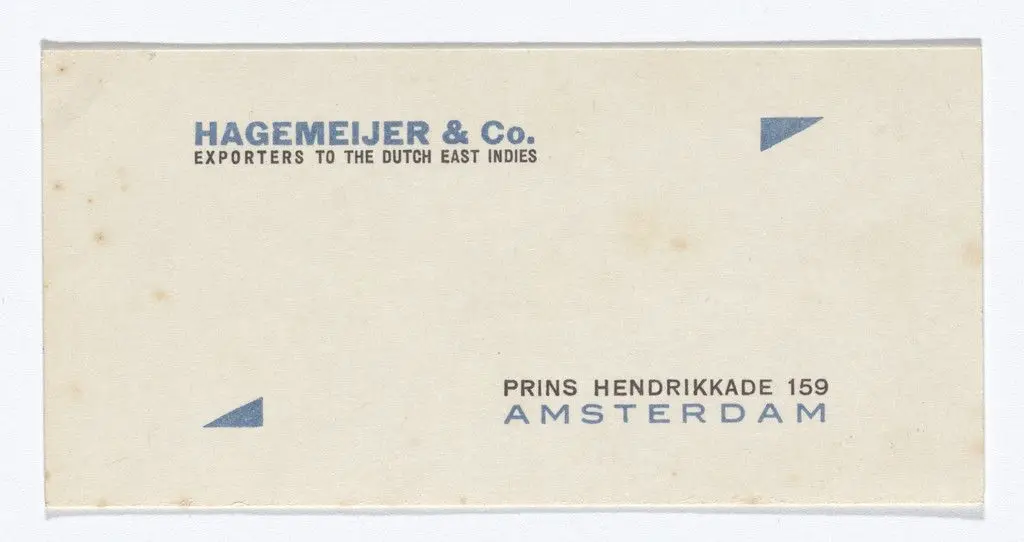 Hagemeijer & Co. stationery calling card by Theo van Doesburg