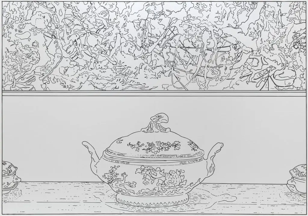 Pollock and Tureen (traced) by Louise Lawler