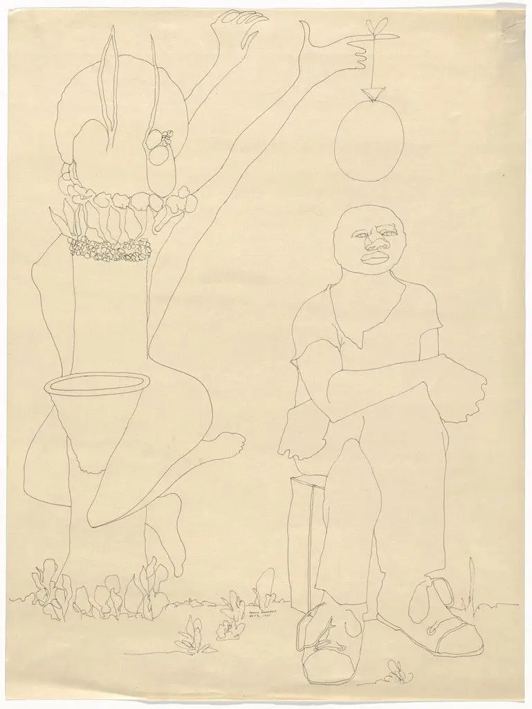 Black Athlete (Study #1) by Benny Andrews