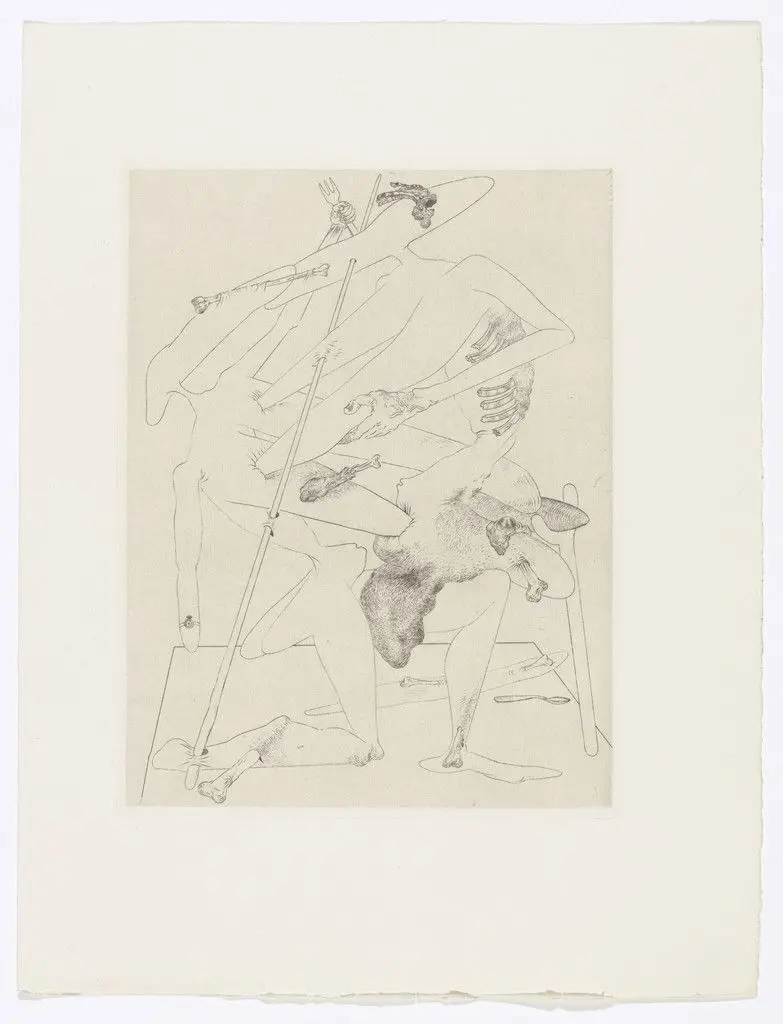 Plate (facing page 64) from Les Chants de Maldoror (The Songs of Maldoror) by Salvador Dalí