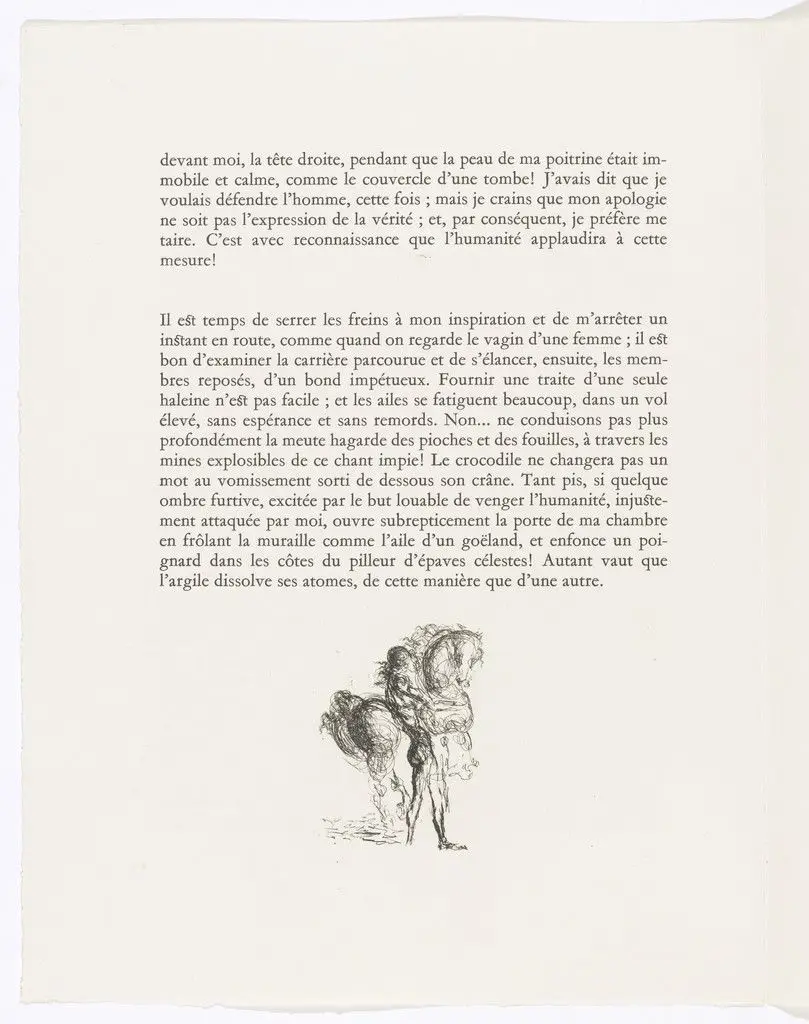 Tailpiece (page 86) from Les Chants de Maldoror (The Songs of Maldoror) by Salvador Dalí