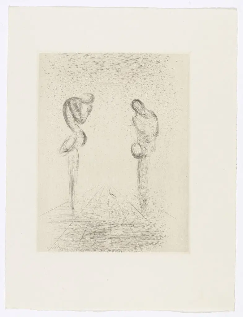 Plate (facing page 102) from Les Chants de Maldoror (The Songs of Maldoror) by Salvador Dalí