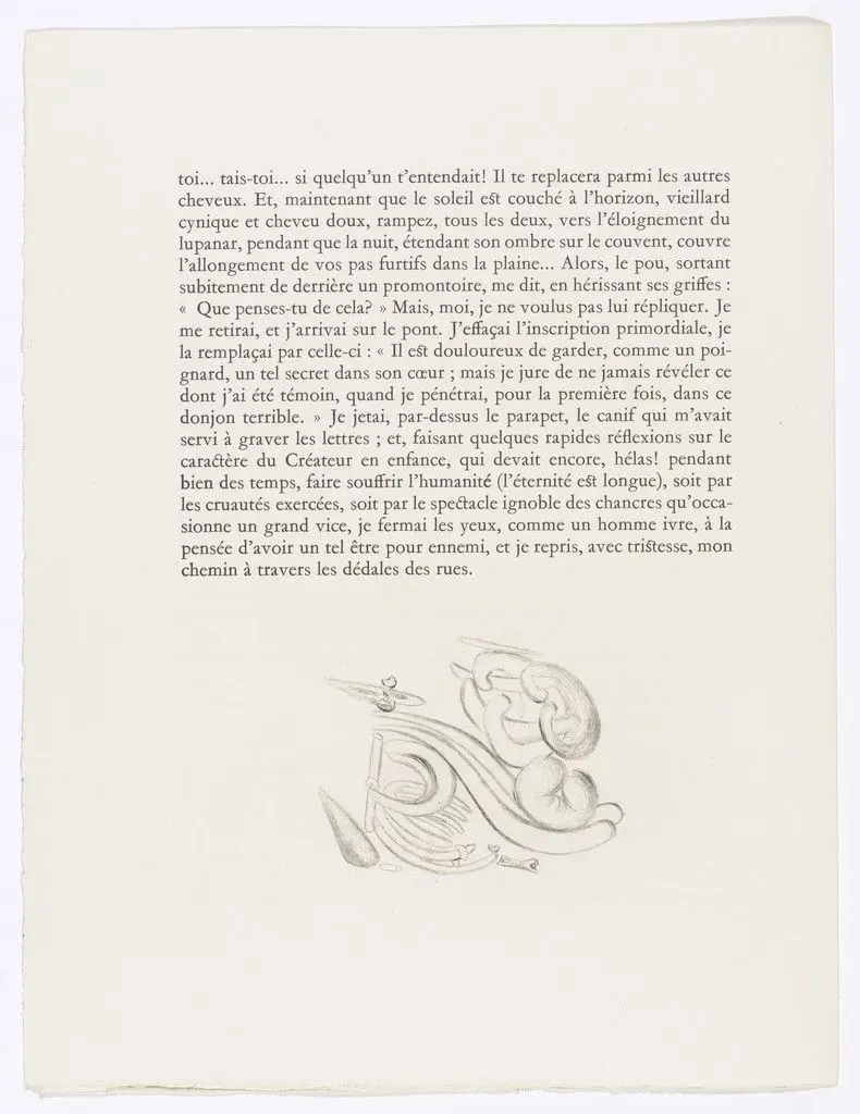 Tailpiece (page 112) from Les Chants de Maldoror (The Songs of Maldoror) by Salvador Dalí