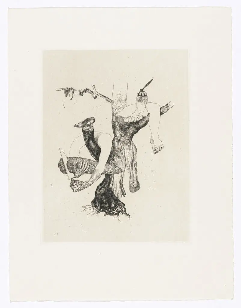 Plate (facing page 132) from Les Chants de Maldoror (The Songs of Maldoror) by Salvador Dalí