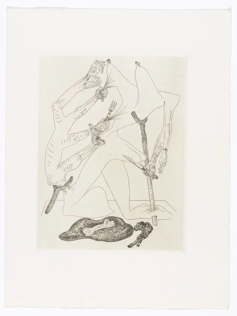 Plate (facing page 196) from Les Chants de Maldoror (The Songs of Maldoror) by Salvador Dalí