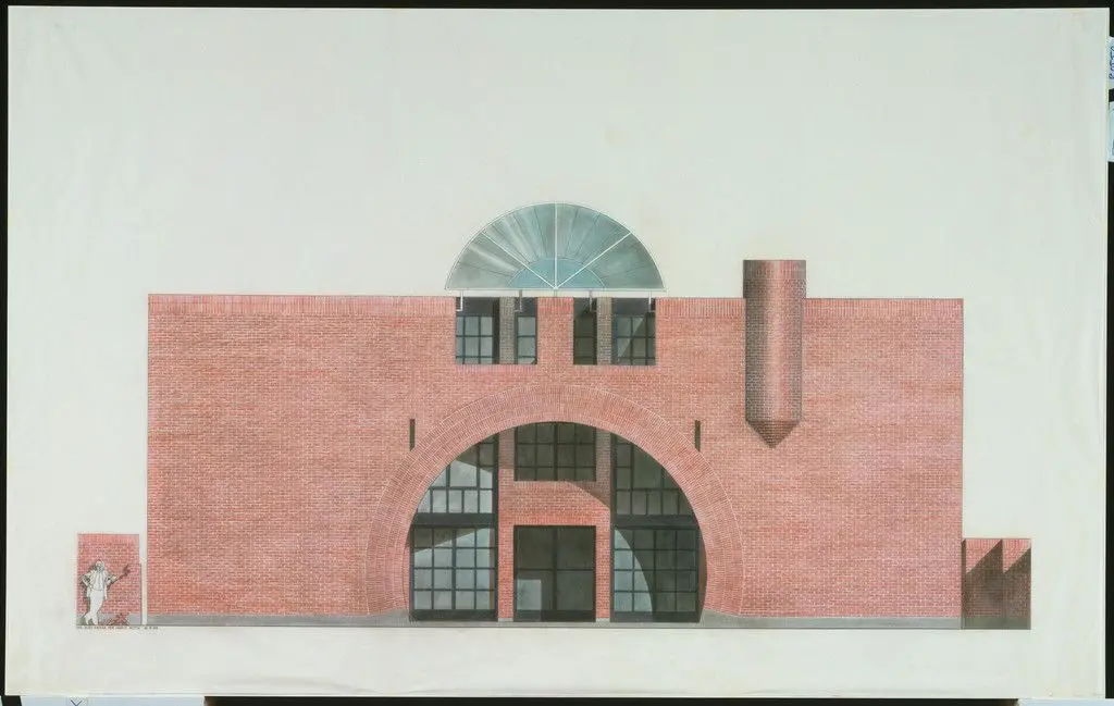 House, Morbio Inferiore, Switzerland, Elevation by Mario Botta