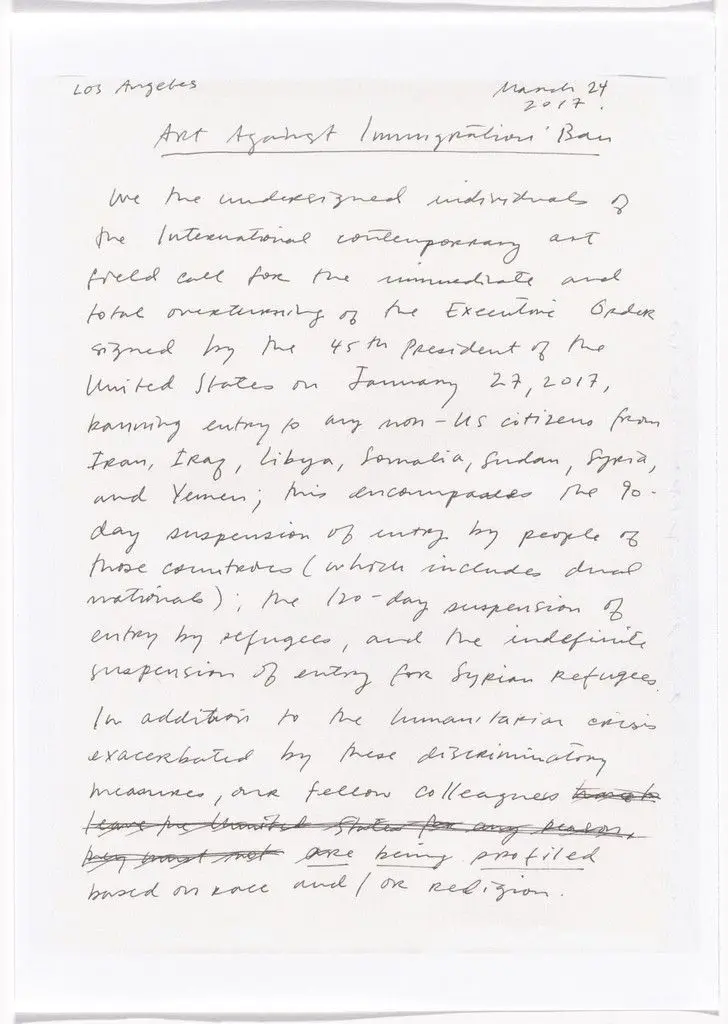 Untitled from Art Against Immigration Ban Letter Portfolio by Julie Mehretu