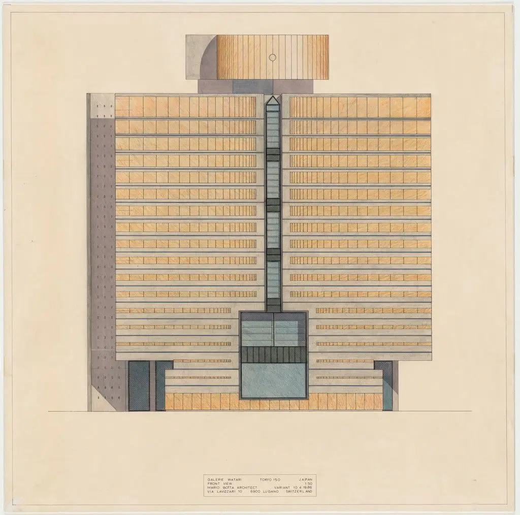 Gallery, Tokyo, Japan, Elevation by Mario Botta