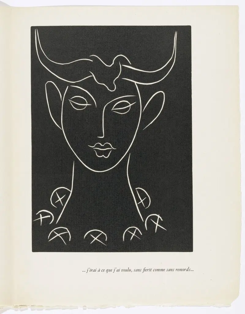 ...I Will Do What I Want, without Pride or Remorse... (J'irai à ce que j'ai voulu, sans fierté comme sans remords...) (plate, page 113) from Pasiphaé: Chant de Minos (Les Crétois) by Henri Matisse