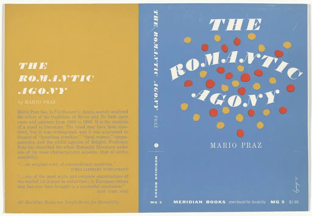 Book cover for "The Romantic Agony" by Mario Praz by Elaine Lustig Cohen