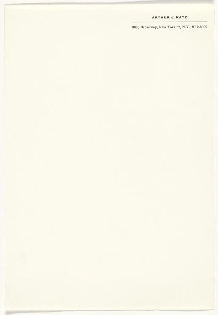 Arthur J. Katz stationery by Elaine Lustig Cohen