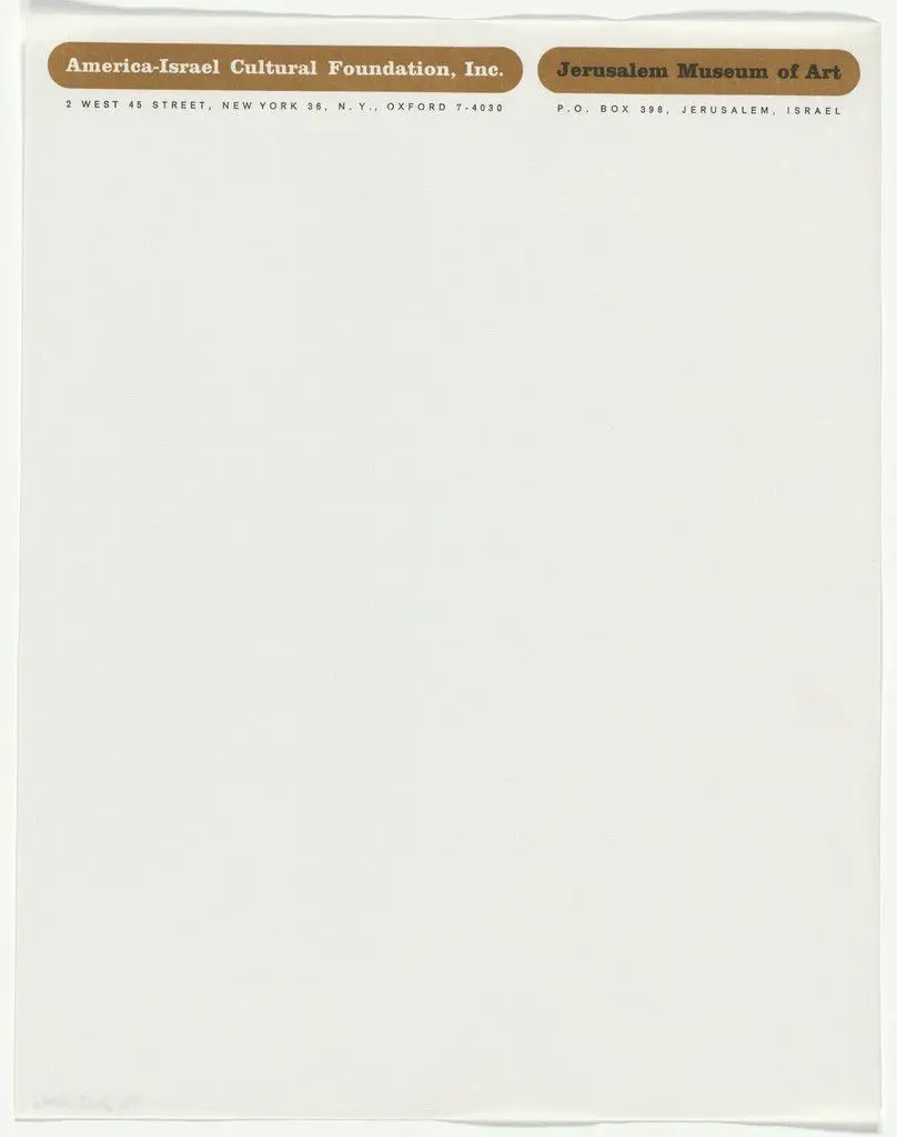 America-Israel Cultural Foundation stationery by Elaine Lustig Cohen