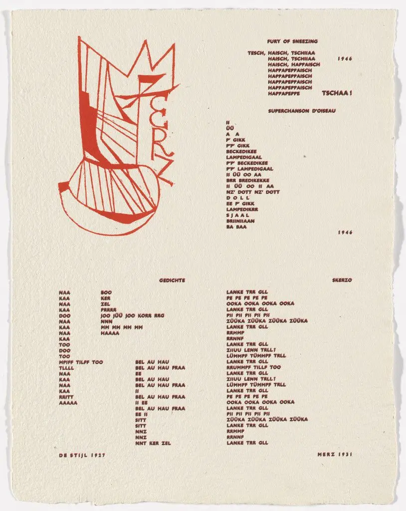 In-text plate (folio 22) from Poésie de mots inconnus by Raoul Hausmann