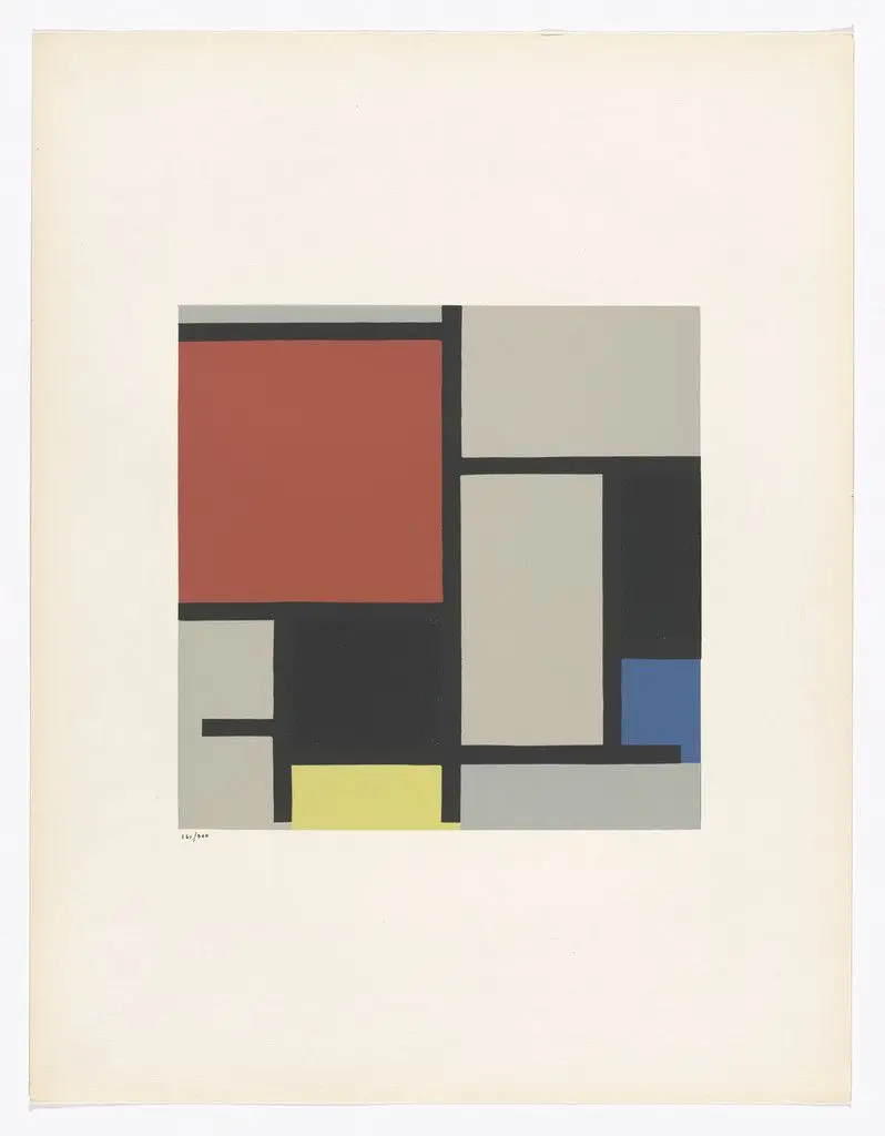 Composition from Art of Today, Masters of Abstract Art (Art d'aujourd'hui, maîtres de l'art abstrait), Album I by Piet Mondrian