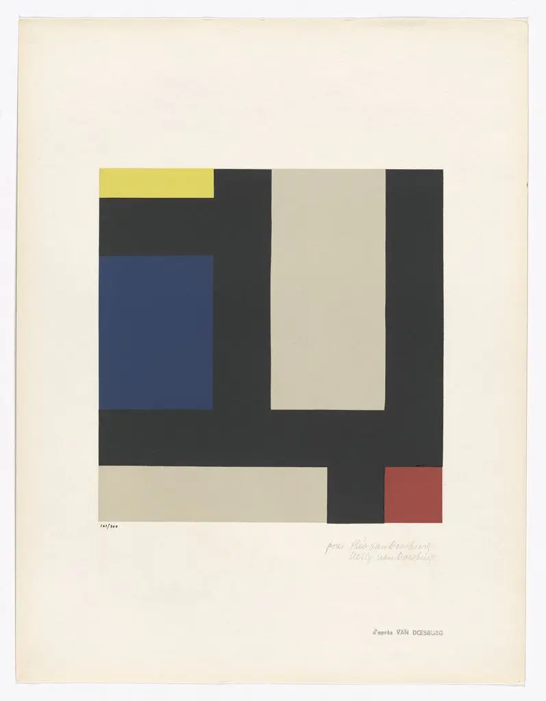 Composition from Art of Today, Masters of Abstract Art (Art d'aujourd'hui, maîtres de l'art abstrait), Album I by Theo van Doesburg