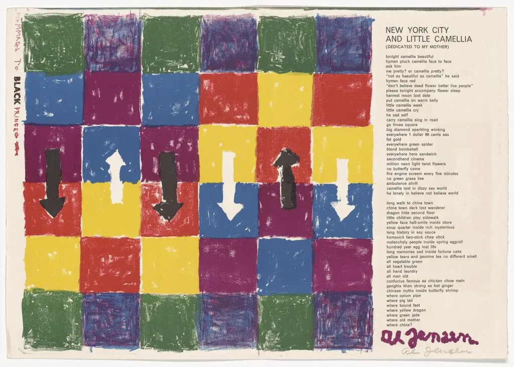 Hommage to Black Prince (double page plate, pages 8 and 9) from 1¢ Life by Alfred Jensen