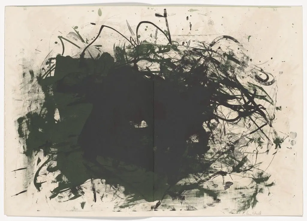 Double page plate (pages 92 and 93) from 1¢ Life by Joan Mitchell
