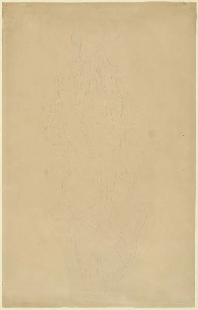 Standing Woman (Stehende Schwangere mit reich ornamentiertem Gewand nach rechts) by Gustav Klimt