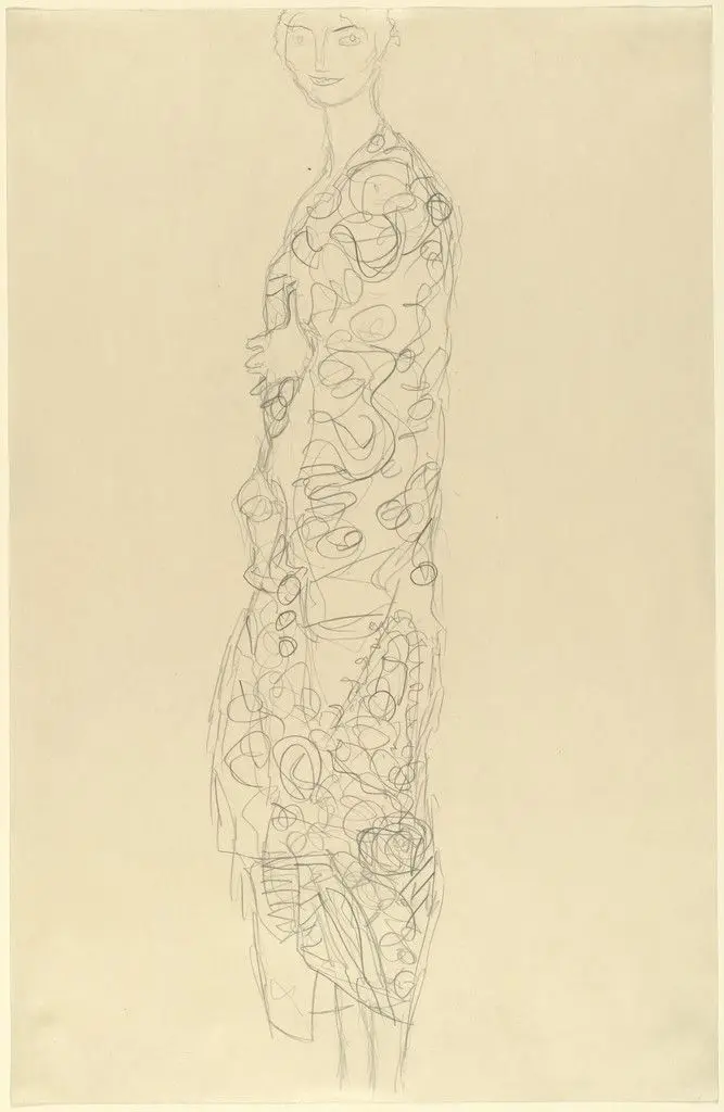 Standing Woman in Kimono (Dame im Kimono) by Gustav Klimt
