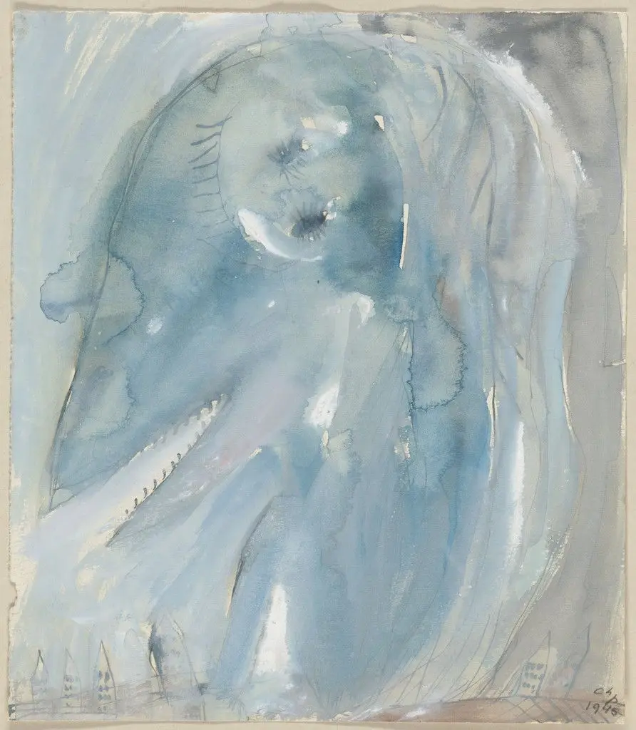 Light Blue World Bird by Carl-Henning Pedersen