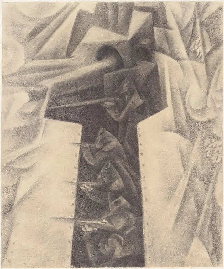 Armored Train in Action by Gino Severini